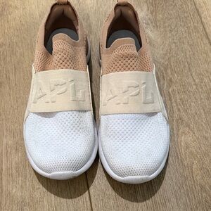 APL Cream and White Slip-On Shoes